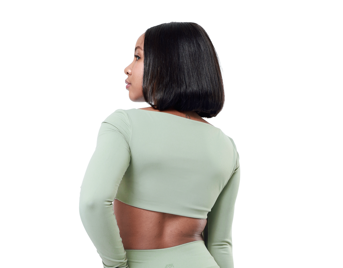 BODMOD Square-Neck Long Sleeve Crop Top