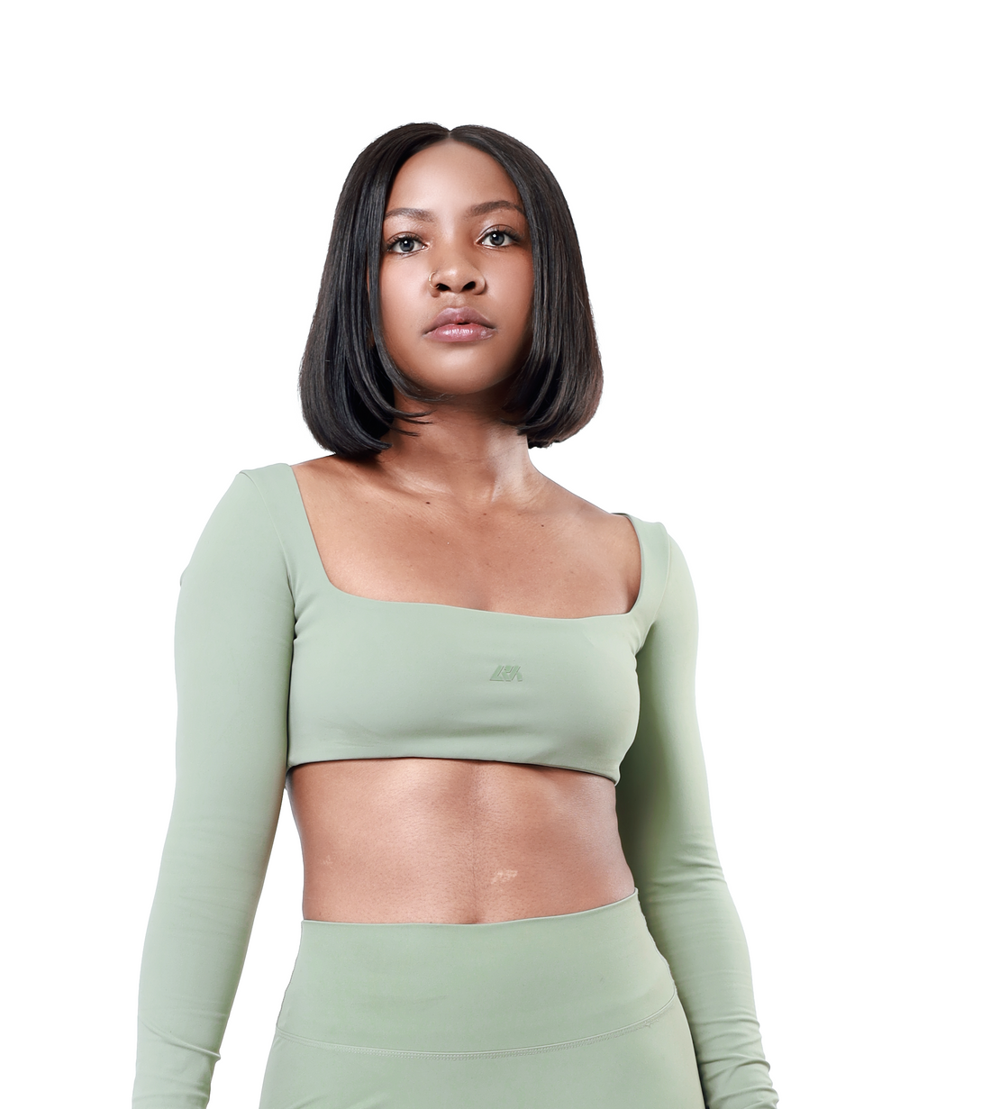 BODMOD Square-Neck Long Sleeve Crop Top